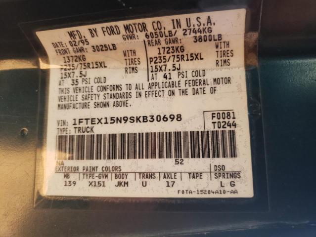 Photo 10 from auction – 1995 FORD F150 with VIN 1FTEX15N9SKB30698