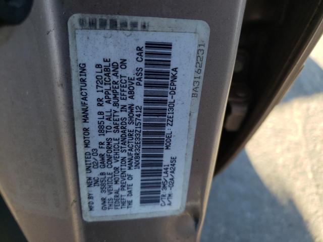 Photo 10 from auction – 2003 TOYOTA COROLLA CE with VIN 1NXBR32E33Z157412