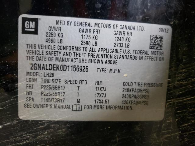 Photo 10 from auction – 2013 CHEVROLET EQUINOX LT with VIN 2GNALDEK0D1156926