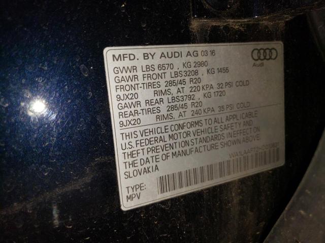 Photo 10 from auction – 2017 AUDI Q7 PREMIUM with VIN WA1LAAF72HD010631
