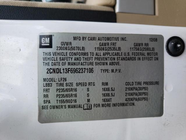 Photo 10 from auction – 2009 CHEVROLET EQUINOX LS with VIN 2CNDL13F696237106
