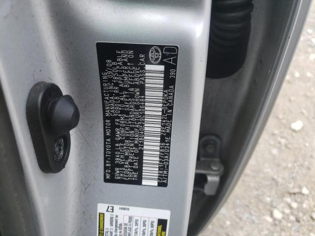 Photo 10 from auction – 2009 TOYOTA COROLLA BA with VIN 2T1BU40E29C106484