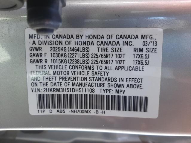 Photo 10 from auction – 2013 HONDA CR-V with VIN 2HKRM3H51DH511108