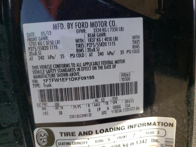 Photo 10 from auction – 2013 FORD F150 SUPER with VIN 1FTFW1EF1DKF09195