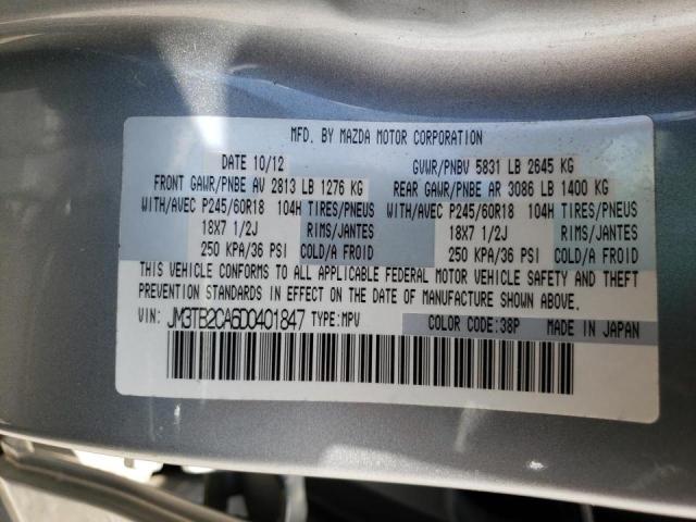 Photo 10 from auction – 2013 MAZDA CX-9 TOURI with VIN JM3TB2CA6D0401847