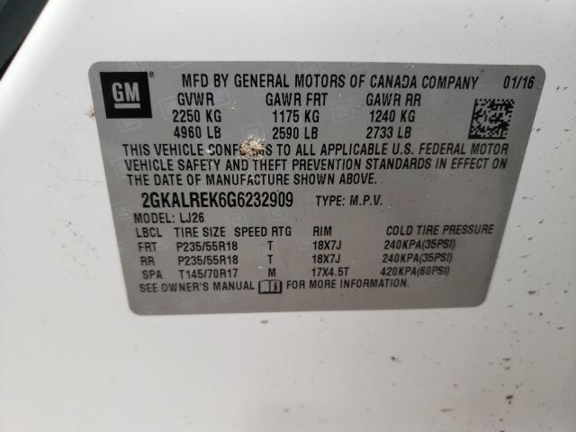 Photo 10 from auction – 2016 GMC TERRAIN DE with VIN 2GKALREK6G6232909