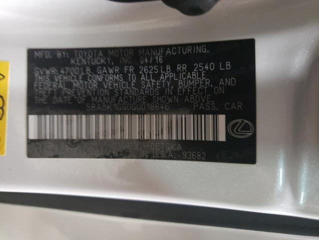 Photo 10 from auction – 2016 LEXUS ES 350 with VIN 58ABK1GG0GU018646