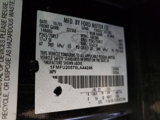 Photo 10 from auction – 2006 FORD EXPEDITION with VIN 1FMFU20576LA44246