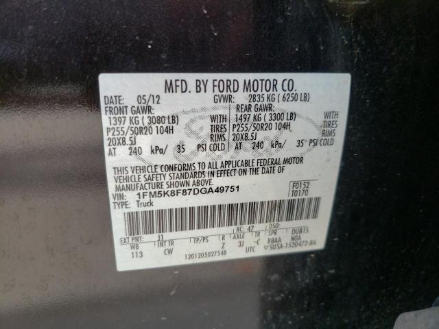 Photo 10 from auction – 2013 FORD EXPLORER L with VIN 1FM5K8F87DGA49751