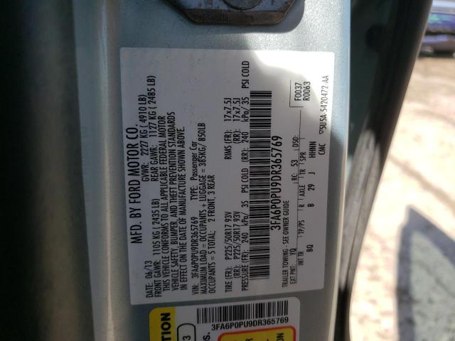 Photo 10 from auction – 2013 FORD FUSION SE with VIN 3FA6P0PU9DR365769