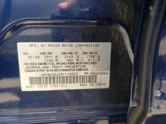 Photo 10 from auction – 2008 MAZDA 3 S with VIN JM1BK324281110249