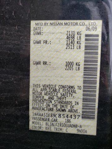 Photo 10 from auction – 2009 NISSAN MAXIMA with VIN 1N4AA51E89C854437