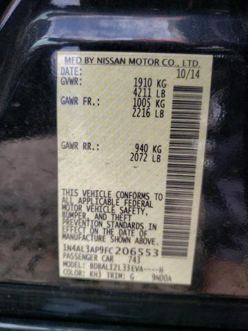 Photo 10 from auction – 2015 NISSAN ALTIMA 2.5 with VIN 1N4AL3AP9FC206553