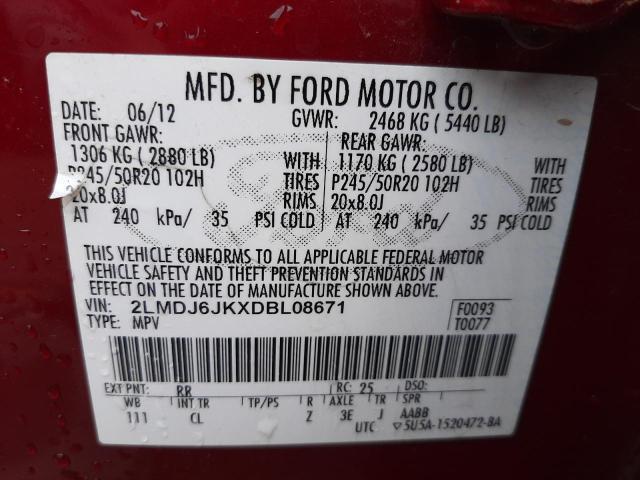 Photo 10 from auction – 2013 LINCOLN MKX with VIN 2LMDJ6JKXDBL08671