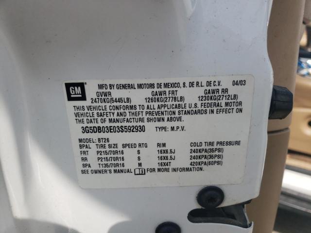 Photo 10 from auction – 2003 BUICK RENDEZVOUS with VIN 3G5DB03E03S592930