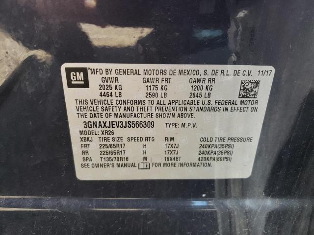 Photo 10 from auction – 2018 CHEVROLET EQUINOX LT with VIN 3GNAXJEV3JS566309