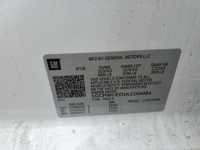 Photo 10 from auction – 2019 CHEVROLET SILVERADO with VIN 1GCPWCED1KZ104084