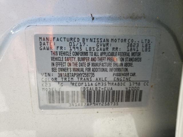 Photo 10 from auction – 2017 NISSAN SENTRA S with VIN 3N1AB7AP9HY258735