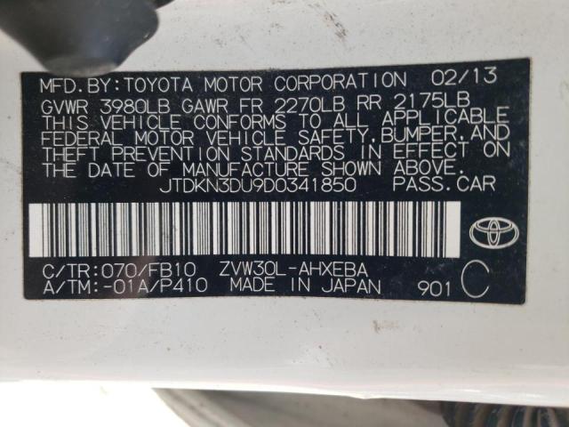 Photo 10 from auction – 2013 TOYOTA PRIUS with VIN JTDKN3DU9D0341850