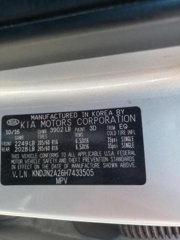 Photo 10 from auction – 2017 KIA SOUL with VIN KNDJN2A26H7433505