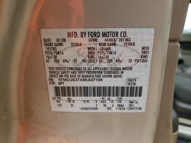Photo 10 from auction – 2009 FORD ESCAPE XLT with VIN 1FMCU037X9KA07108