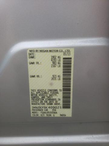 Photo 10 from auction – 2013 NISSAN LEAF S with VIN 1N4AZ0CP3DC409025