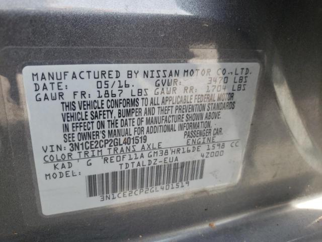Photo 10 from auction – 2016 NISSAN VERSA NOTE with VIN 3N1CE2CP2GL401519