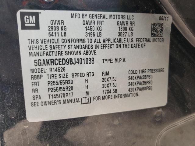 Photo 10 from auction – 2011 BUICK ENCLAVE CX with VIN 5GAKRCED9BJ401038