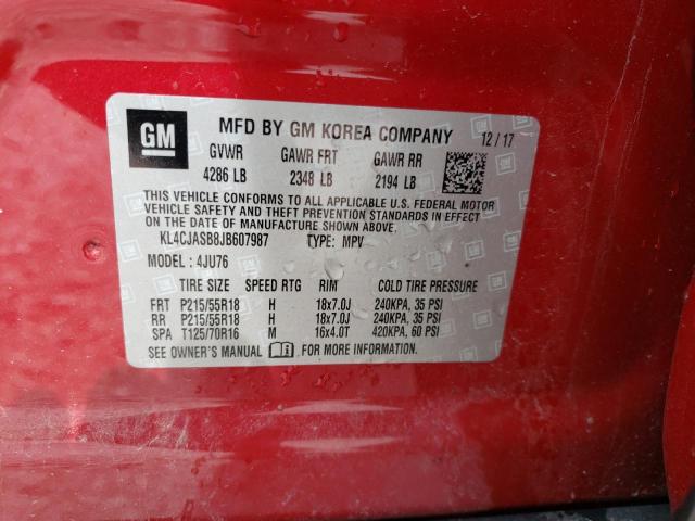 Photo 10 from auction – 2018 BUICK ENCORE PRE with VIN KL4CJASB8JB607987