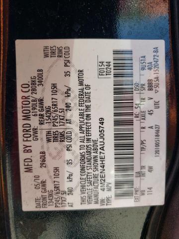 Photo 10 from auction – 2010 MERCURY MOUNTAINEE with VIN 4M2EN4HE7AUJ05749