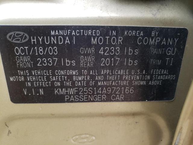 Photo 10 from auction – 2004 HYUNDAI SONATA GL with VIN KMHWF25S14A972166