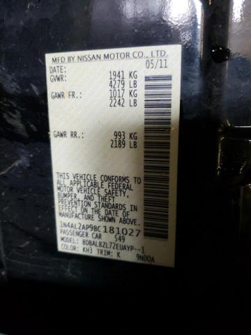 Photo 10 from auction – 2011 NISSAN ALTIMA BAS with VIN 1N4AL2AP9BC181027