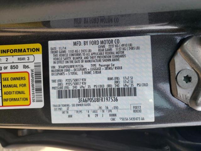 Photo 10 from auction – 2015 FORD FUSION TIT with VIN 3FA6P0SU8FR197536