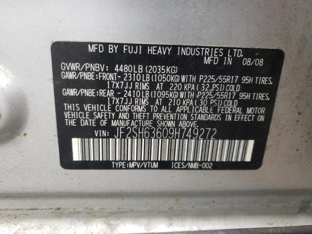 Photo 10 from auction – 2009 SUBARU FORESTER 2 with VIN JF2SH63609H749272