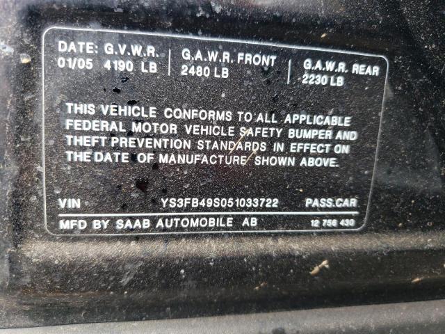 Photo 10 from auction – 2005 SAAB 9-3 LINEAR with VIN YS3FB49S051033722