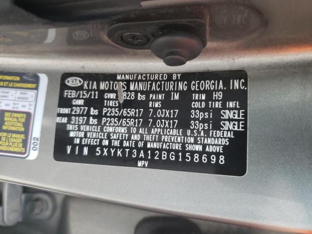 Photo 10 from auction – 2011 KIA SORENTO BA with VIN 5XYKT3A12BG158698
