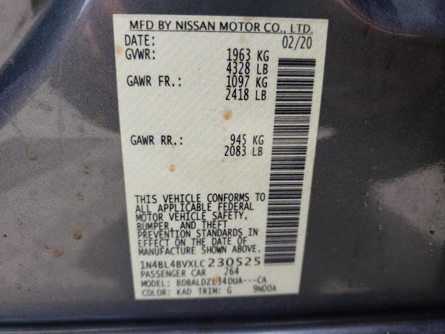 Photo 10 from auction – 2020 NISSAN ALTIMA S with VIN 1N4BL4BVXLC230525