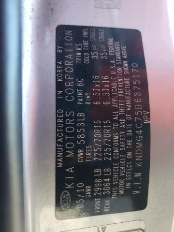 Photo 10 from auction – 2011 KIA SEDONA LX with VIN KNDMG4C75B6375170
