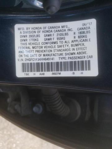 Photo 10 from auction – 2017 HONDA CIVIC EX with VIN 2HGFC1F34HH649141