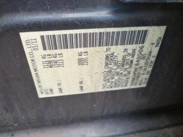 Photo 10 from auction – 2011 NISSAN MAXIMA S with VIN 1N4AA5AP9BC840506