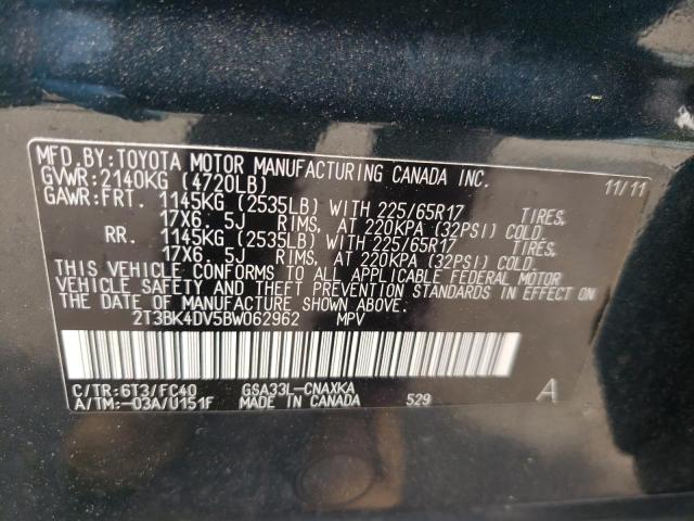 Photo 10 from auction – 2011 TOYOTA RAV4 with VIN 2T3BK4DV5BW062962
