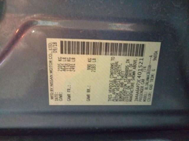 Photo 10 from auction – 2018 NISSAN MAXIMA 3.5 with VIN 1N4AA6AP7JC401521