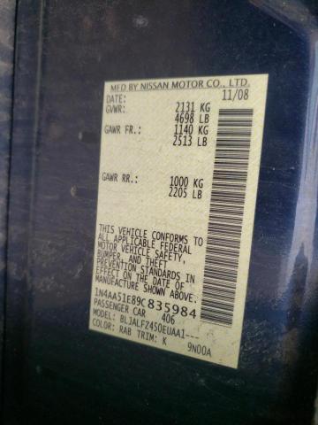 Photo 10 from auction – 2009 NISSAN MAXIMA S with VIN 1N4AA51E89C835984