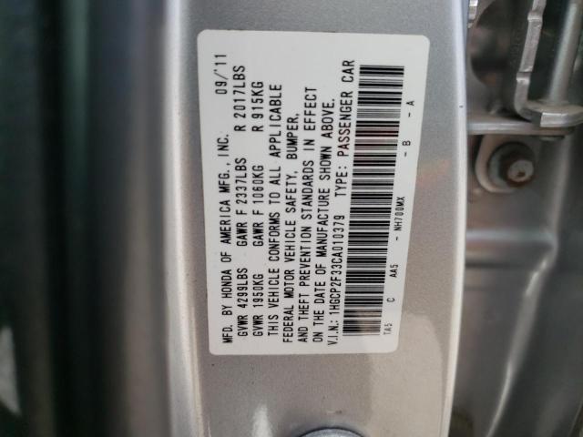 Photo 10 from auction – 2012 HONDA ACCORD LX with VIN 1HGCP2F33CA010379