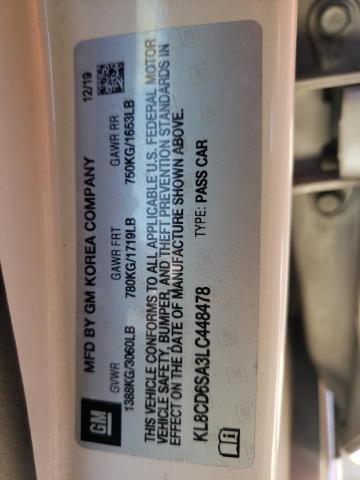 Photo 10 from auction – 2020 CHEVROLET SPARK 1LT with VIN KL8CD6SA3LC448478