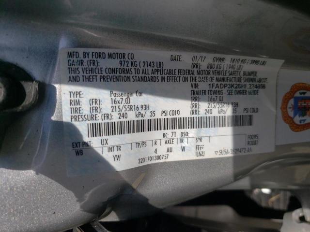 Photo 10 from auction – 2017 FORD FOCUS SE with VIN 1FADP3K28HL224856