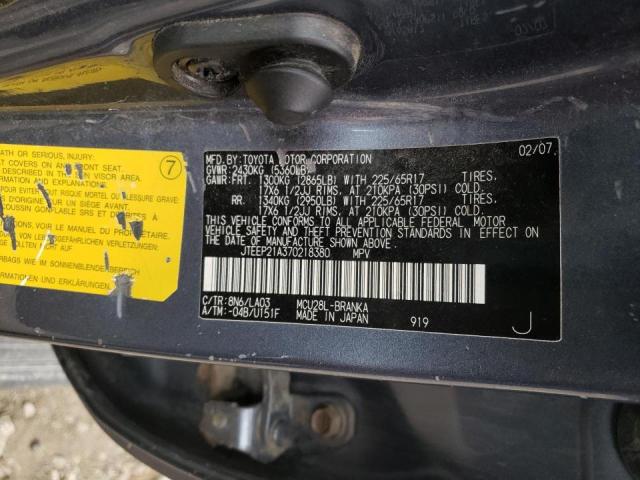 Photo 10 from auction – 2007 TOYOTA HIGHLANDER with VIN JTEEP21A370218380