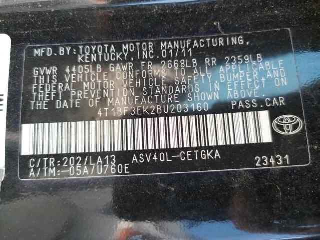 Photo 10 from auction – 2011 TOYOTA CAMRY BASE with VIN 4T1BF3EK2BU203160