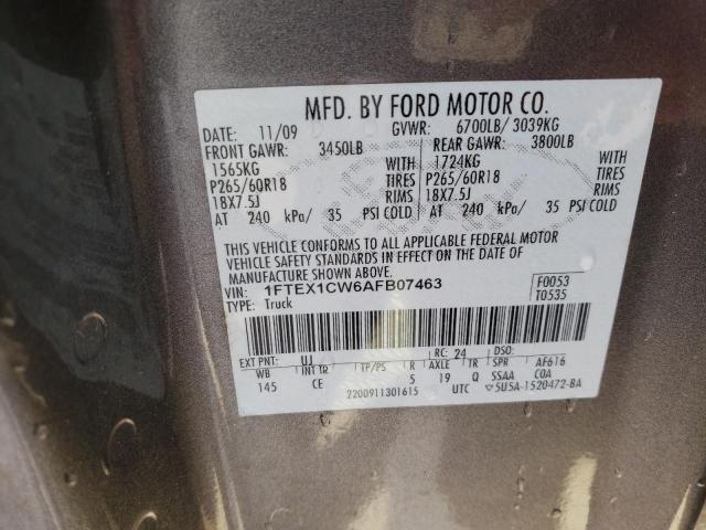 Photo 10 from auction – 2010 FORD F150 SUPER with VIN 1FTEX1CW6AFB07463
