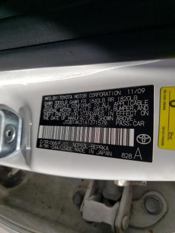 Photo 10 from auction – 2010 TOYOTA YARIS with VIN JTDBT4K31A1371579